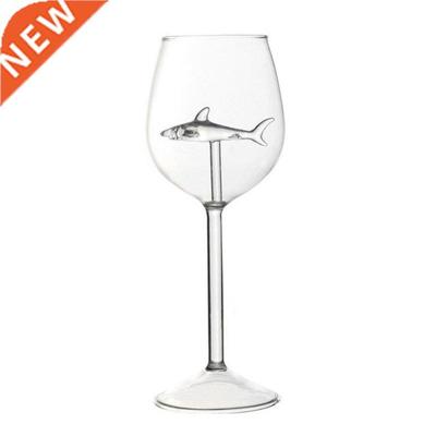 New 300ml Red Wine Goblet Built-in Shark Dolphin Starfish Tr