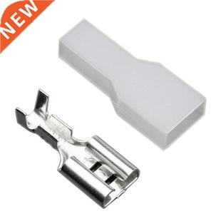 100sets 6.3 Plug spring terminal + of hard sheath brass butt