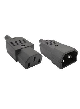 1Pair Male Female IEC 320 C13 to C14 Straight Cable Plug Soc