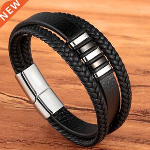 TYO Fashion Stainless Steel Charm Magnetic Black Men Bracele