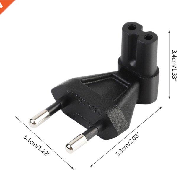 EU 2-Pin Power Cable Plug To IEC C7 Socket Plug Adapter Conv