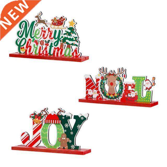 Wooden Christmas Decorations Xmas Snow Noel Letter Table Orn