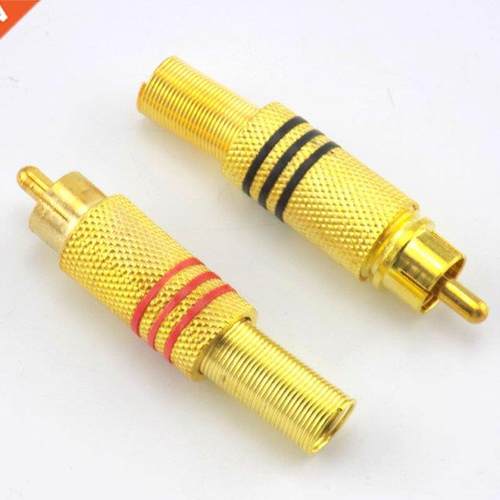 4Pcs/pack Gold Plated RCA Connecter Plug Solder RCA Male Aud