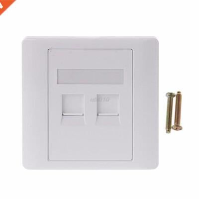 2 Ports CAT5 RJ45 Network Wall Plate With Female To Female C