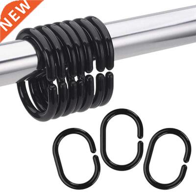 24 PCS Shower Curtain Rings Plastic Shower Curtain Hooks for