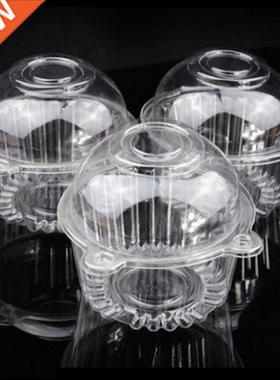 NEW 100pcs Clear Plastic Single Cupcake Cake Case Muffin Dom
