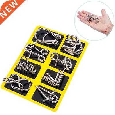 8Pcs/Set Metal Montessori Puzzle Wire IQ Mind Brain Teaser P