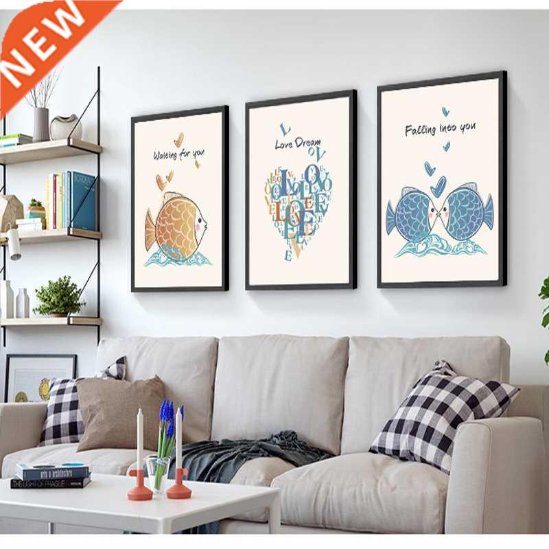 Nordic decorative painting living room sofa background wall