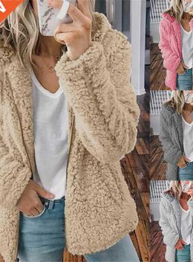 Winter Solid Color Lamb Wool Wm Women Cdigan Vintage Ele