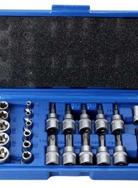 Set Of 29 Pieces Of 1/4 3/8 1/2 Star Socket Drill Bit Set To