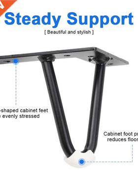 DANPHONE 4pcs Iron Table Legs For Metal Furniture Foot Black