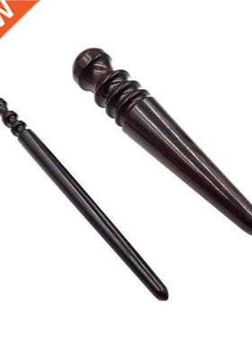 2 Pcs Leathercraft Slicker Round Burnisher , Ebony Wood Leat