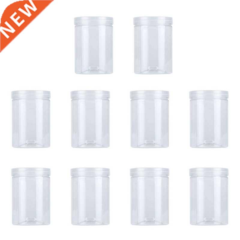 10 Pcs 500Ml Food Jar Sealed Transparent Plastic Kitchen Can