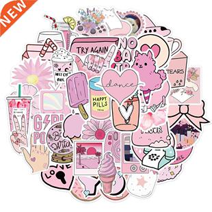 10/30/50PCS Funny Pink Style Girl Cartoon Aesthetic Stickers