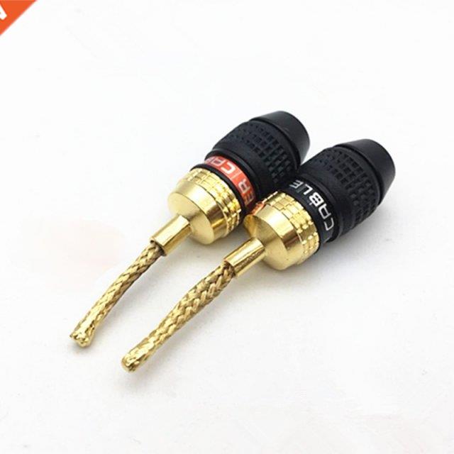 4Pcs/lot 2MM Monster Copper Wire Gold-Plated Banana Plug Spe