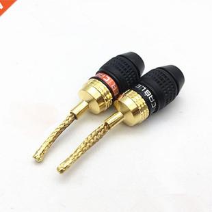 Gold Spe 2MM Plug Banana Plated Wire Copper Monster lot 4Pcs