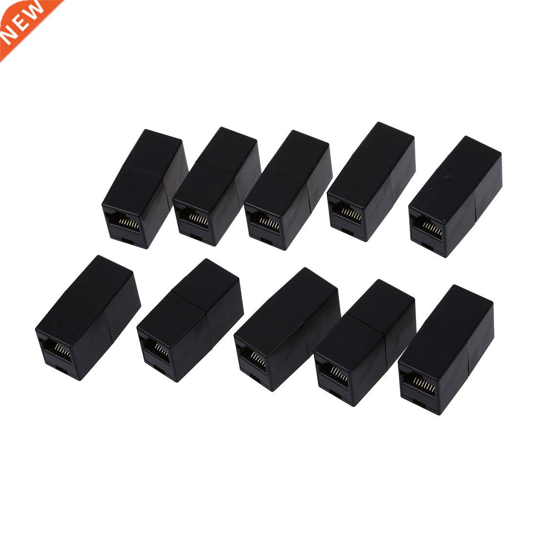 RJ45 8P8C Female to Female LAN Couplers Black (Pack of 10)