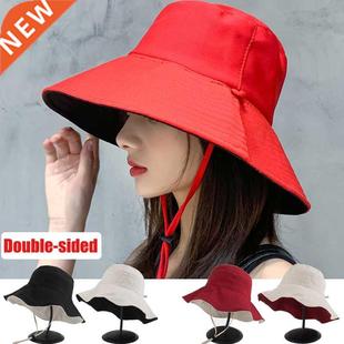 Bucket Hat Fisherman Double for Foldable Sun Women sided