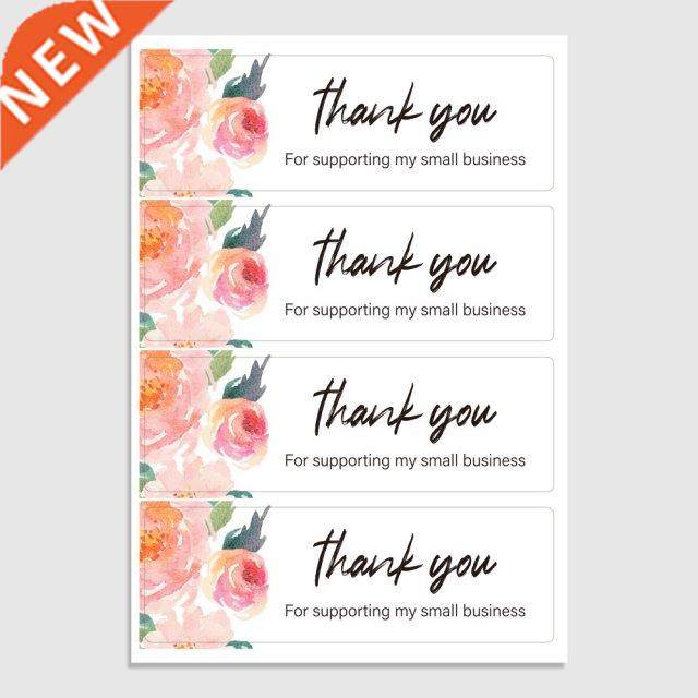 3 Styles Floral Thank You Sticker for Supproting Business Pa