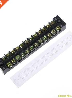 600V 15A 12 Position Dual Rows Covered Barrier Screw Termina