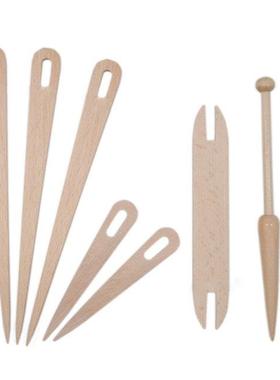 7 Pieces/Set Hand Weaving Sticks Tools Wooden Knitting Stick