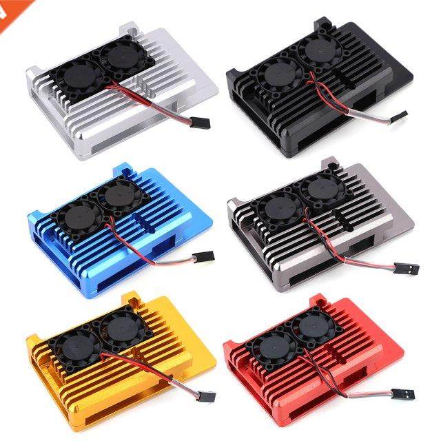 Raspberry Pi 4 Metal Case CNC Aluminum Alloy Case Dual Cooli