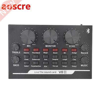 Bluetooth Live Sound Card with Effector and Voice Changer fo