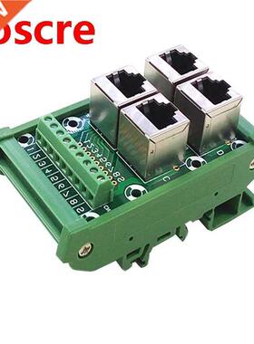 DIN Rail Mount RJ45 Module,RJ45 8P8C Jack 4-Way Buss Breakou
