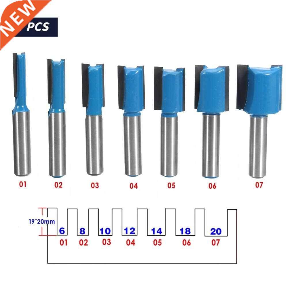7pcs 8mm Shank Straight Woodworking Router Bit Set Carpenter