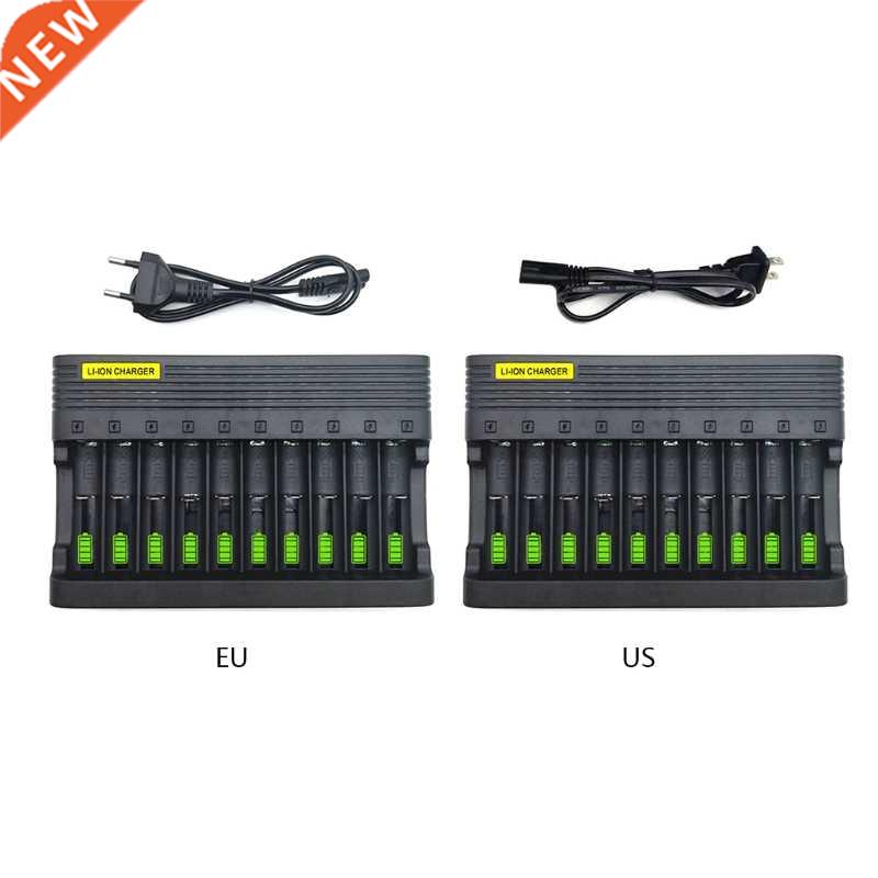 Independent Slot US Plug Chrger Compct 10-Slot Bttery Ch
