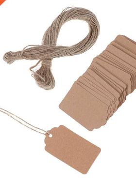 100Pcs/Lot Blank Kraft Jewelry Price Label With String 20m K