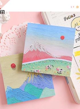 50/80Sheets Oil Painting Landscape Writing Paper Sticky Mem