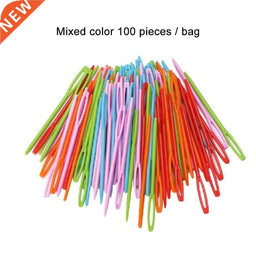 100pcs/set 9cm Plastic Sewing Needles 适用于 Kids Craft and