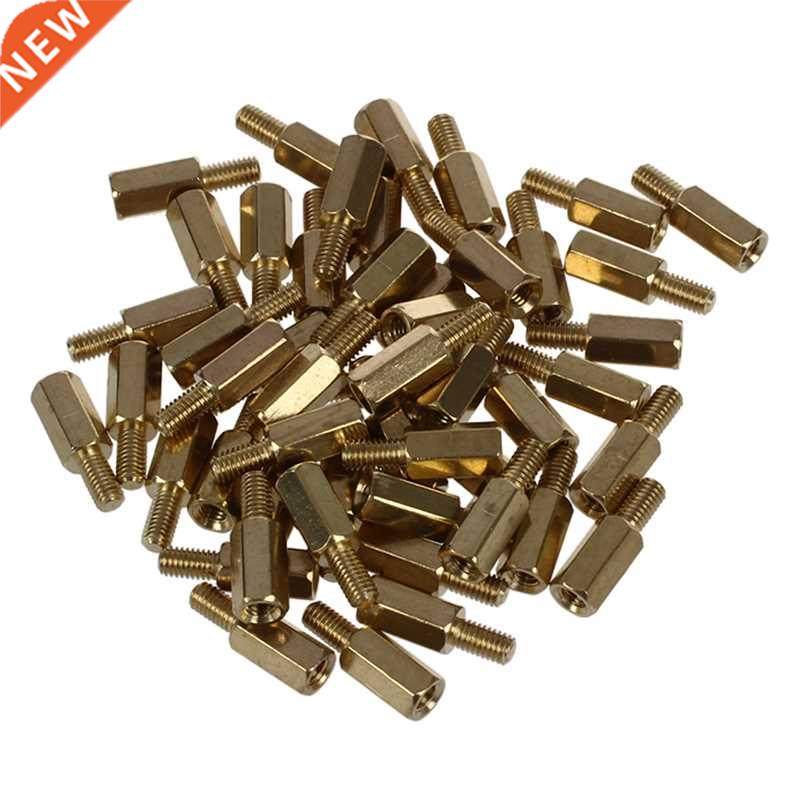 50 Pcs Brass Screw Thread PCB Stand-off Spacer M3 Male x M3