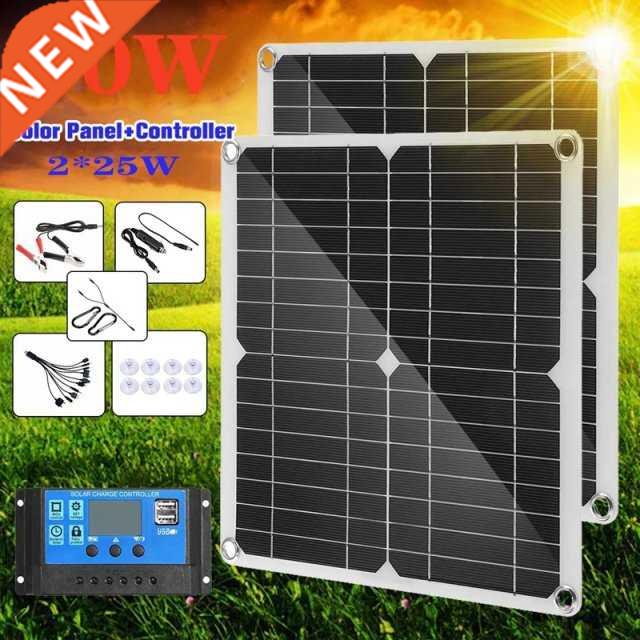 50W Solar Panel Kit Monocrystalline Solar Controller High Ef