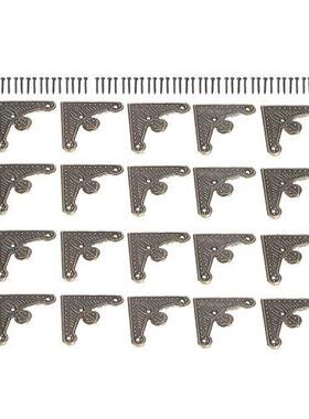 20pcs 32mm Bronze Tone Wooden Box Protector Book Album Menu