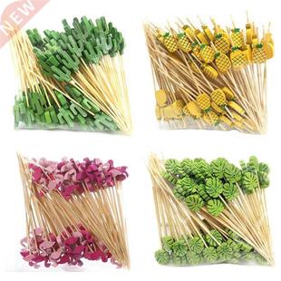 Skewers Food Picks 100Pcs Cupcake Bamboo Buffet Disposable