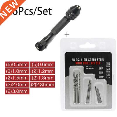 Hand Drill Set Precision Pin Vise With + 25 Pcs Mini Twist D
