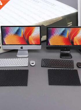 1Set 1/12 Scale Mini Computer + Mouse + Keyboard Book Statio