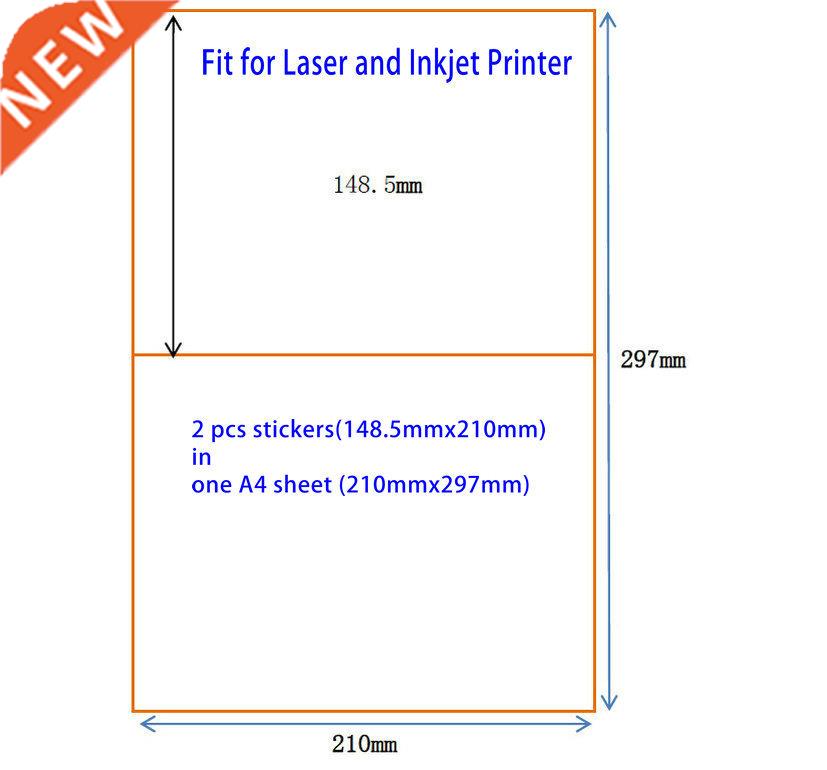 200 Half Sheet 210mm X 148.5mm A5 er Shipping Label Laser a