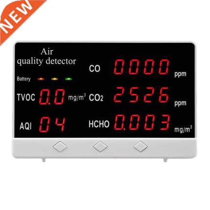 Digital Indoor Outdoor CO/HCHO/TVOC Tester CO2 Meter Air Qua