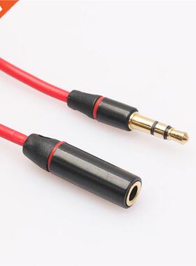 .5mm Red Male To Female M/F Plug Jack Stereo Audio Headphon