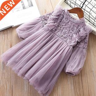 Girl Dresses Lantern Sleeve kids clothing Party Princess Spr