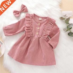 Autumn Winter Toddler Baby Girls Dress Long Sleeve Ruffles P