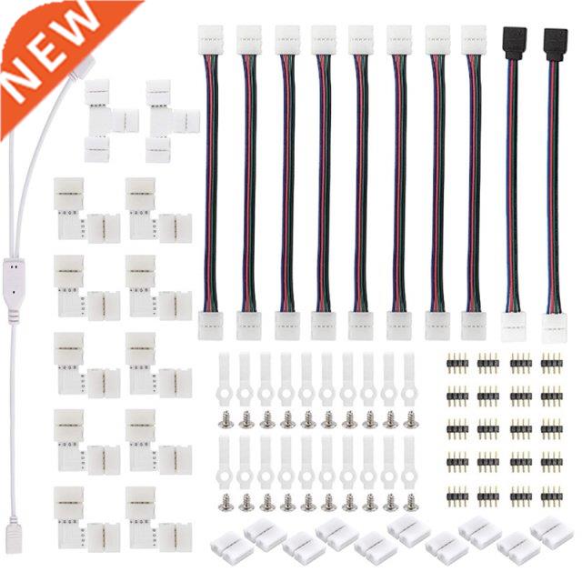 95Pcs 5050 4 Pins RGB LED Tape Connector Plug Power Splitter
