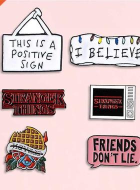 5styles Words Enamel Pin TV Stranger Thing I believe Positi