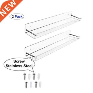 Shelves Floating Transparent Bathroom Shel 2Pcs Wall Acrylic