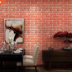 Non woven adhesive Brick wal self pattern Retro Wallpaper