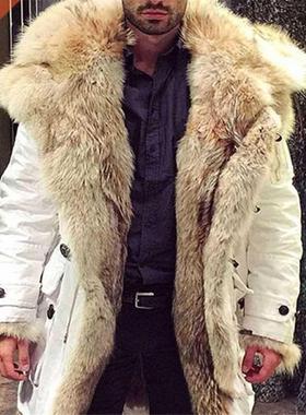 Down Jacket Men Winter Long Coat White Thick Clothes Cardiga