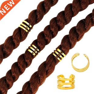50pcs Gold/Silver Adjustable Hair Braids Dread Dreadlock Bea